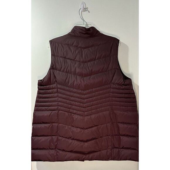 J. Jill women down fill burgundy puffer vest zip up w/ zip pockets XL P #34-0861 - Picture 2 of 10